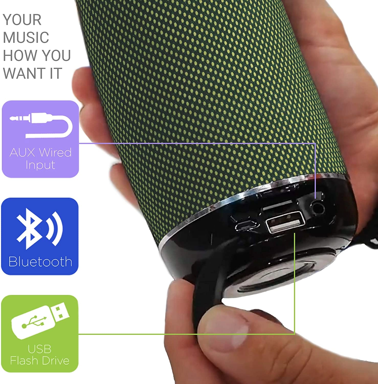 Aduro Resound XL Portable Wireless Subwoofer Speaker