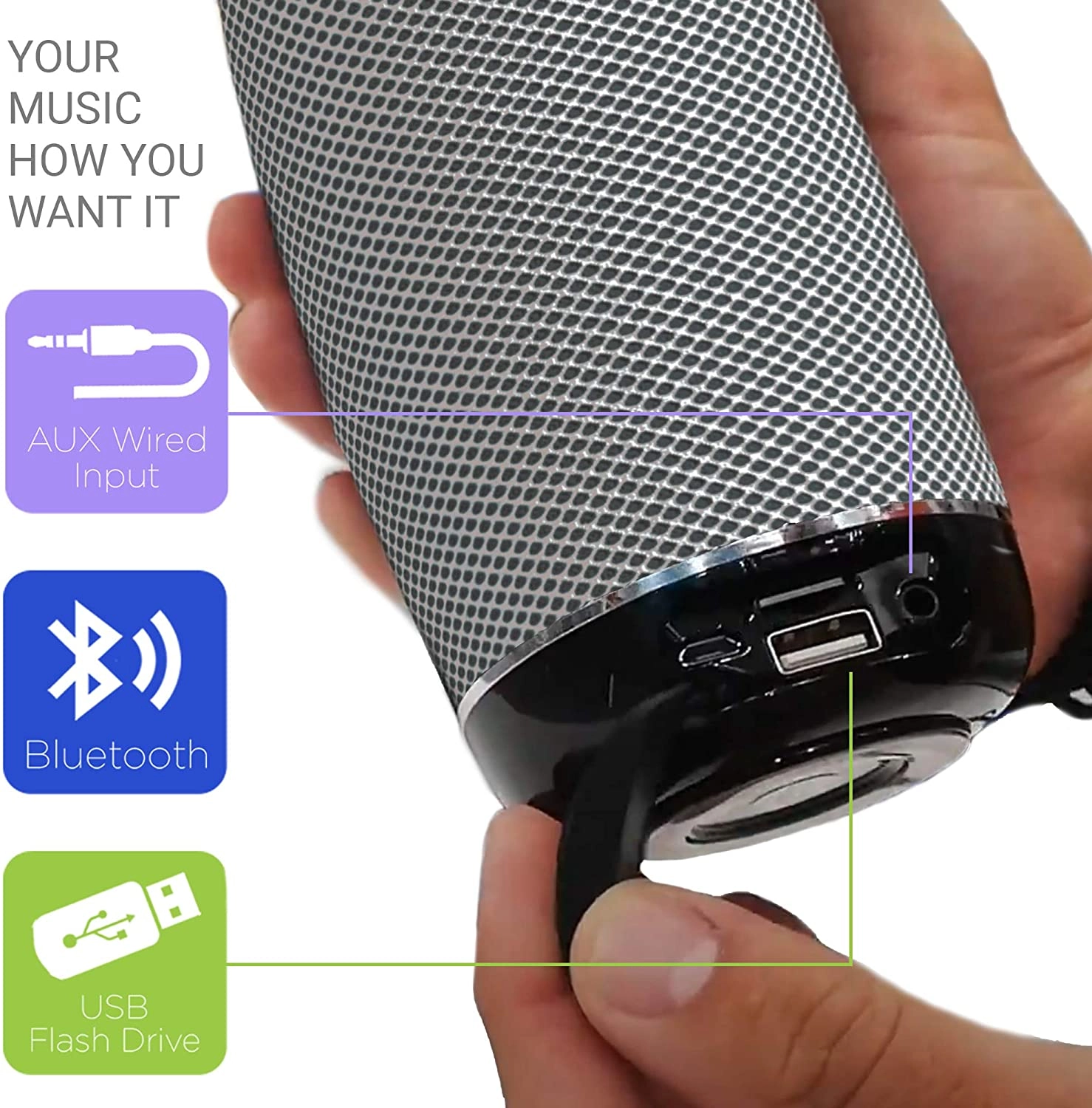 Aduro Resound XL Portable Wireless Subwoofer Speaker
