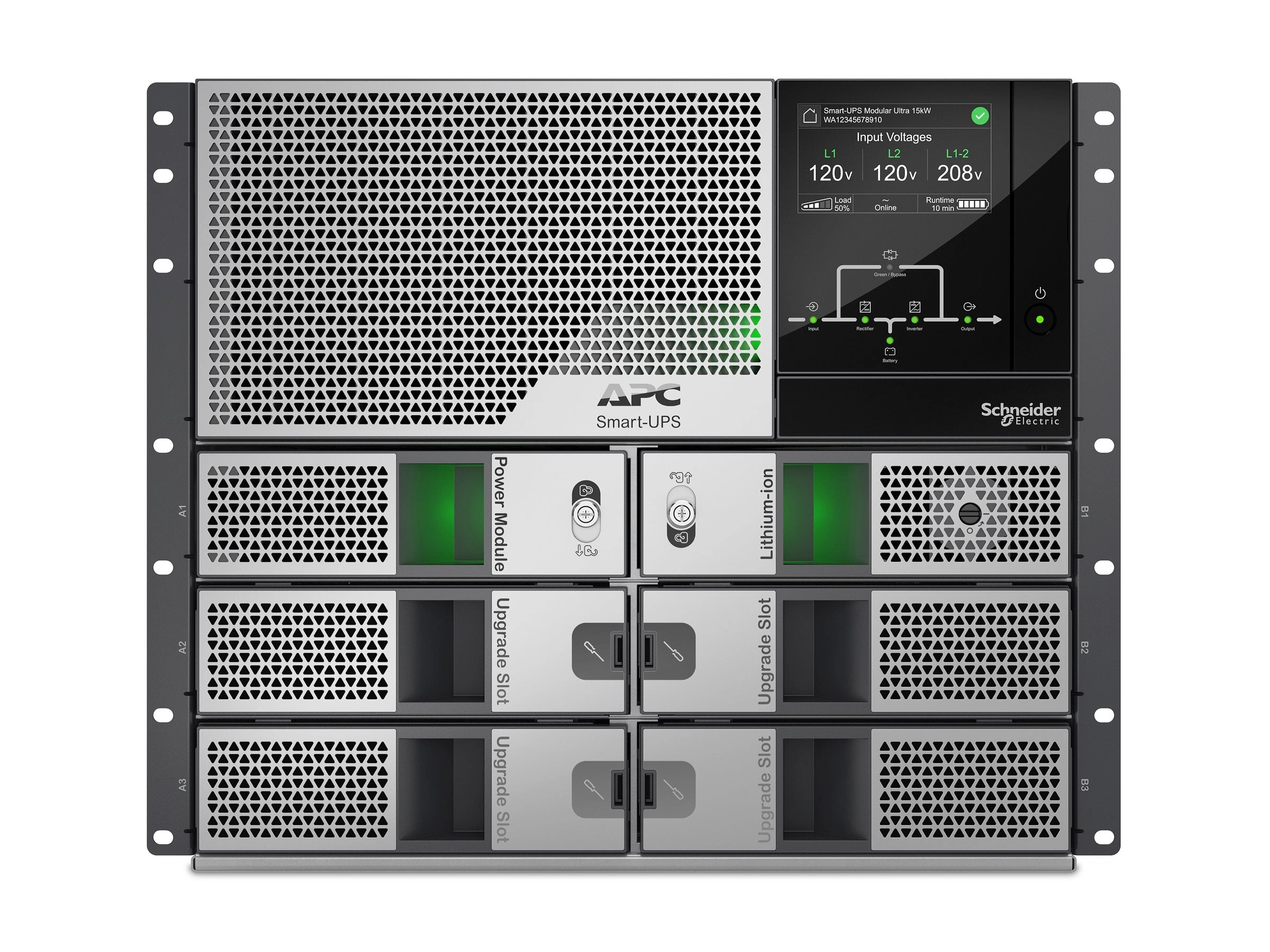 APC Smart-UPS Modular Ultra - UPS (rack-mountable) - on-line, n 1 redundant, touchscreen, network management card - AC 208/240 SRYL5K15RMXLT