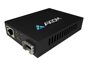 Axiom - Fiber media converter - 1GbE - over CAT 5e/6 - 10Base-T, 1000Base-LX, 1000Base-TX, 100Base-TX - RJ-45 / LC single-mode AXG100204