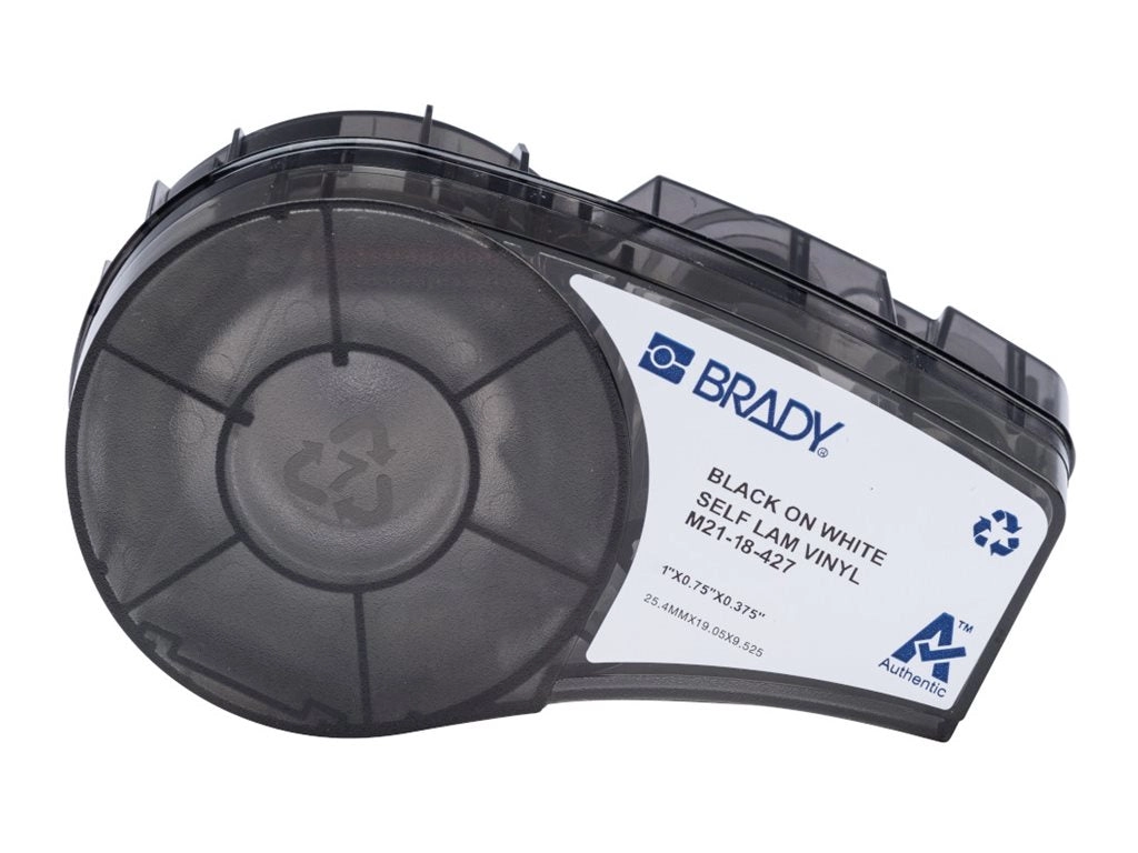 Brady - Vinyl - matte - permanent acrylic adhesive - 101.6 micron - white - 0.75 in x 1 in 121 label(s) (1 roll(s) x 121) self-laminating M21-18-427