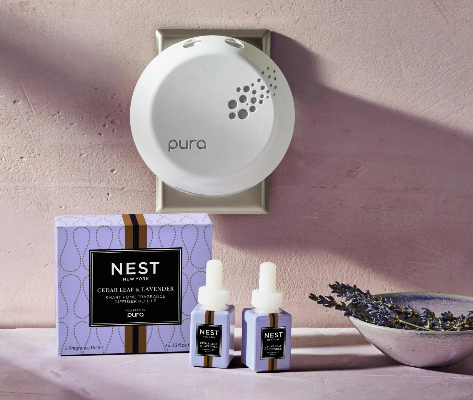 Cedar Leaf & Lavender Refill Duo for NEST x Pura Smart Home Fragrance Diffuser - Smart Vials