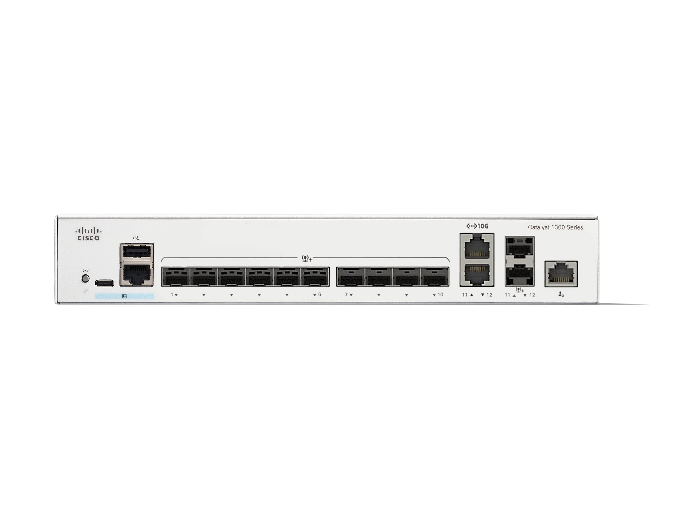 Cisco Catalyst 1300-12XS - Switch - L3 - smart - 12 x 10GBase-X   2 x combo 10 Gigabit SFP /RJ-45 - rack-mountable C1300-12XS