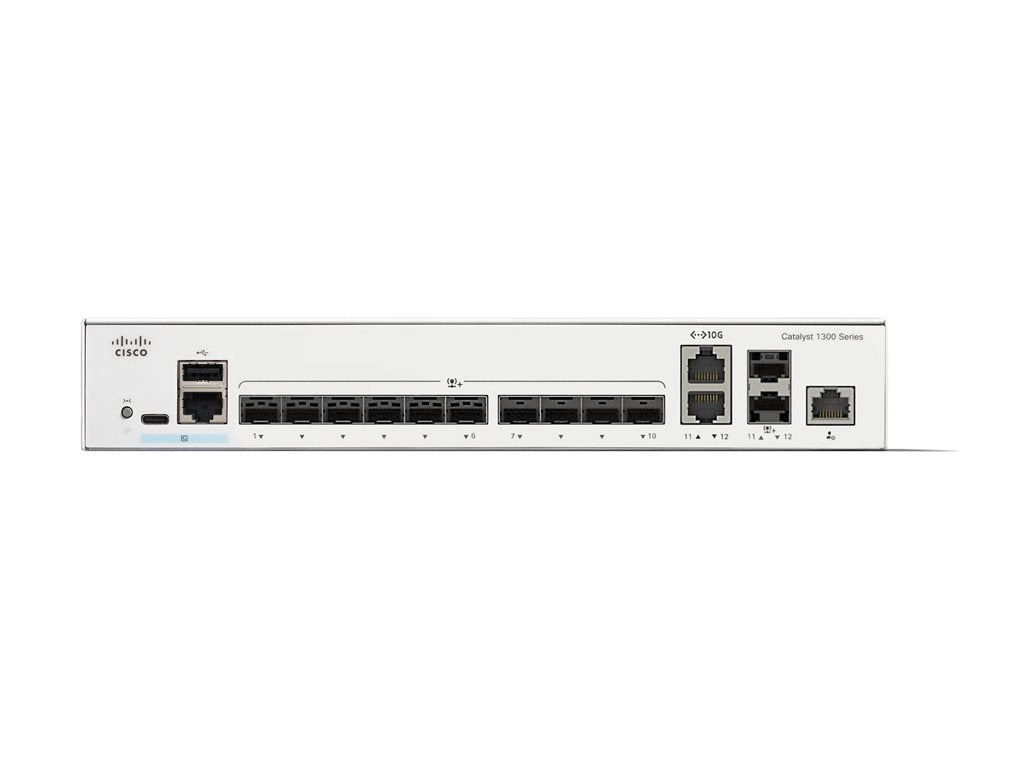 Cisco Catalyst 1300-12XS - Switch - L3 - smart - 12 x 10GBase-X   2 x combo 10 Gigabit SFP /RJ-45 - rack-mountable C1300-12XS