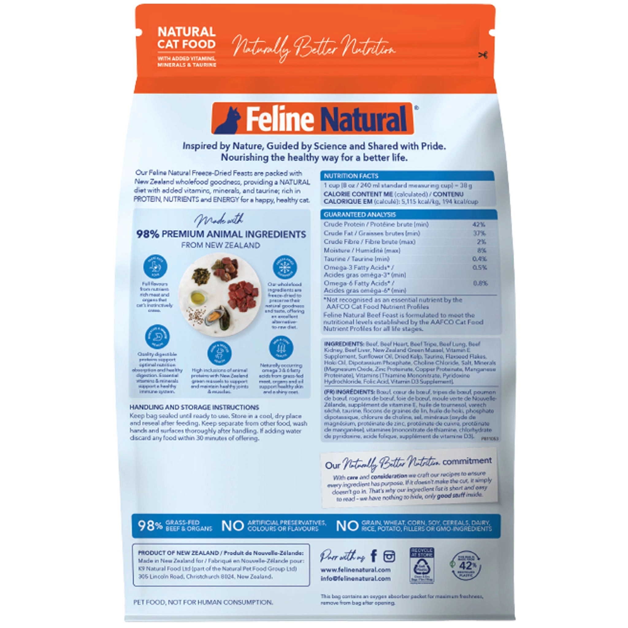 Feline Natural Freeze-Dried Beef Cat Food