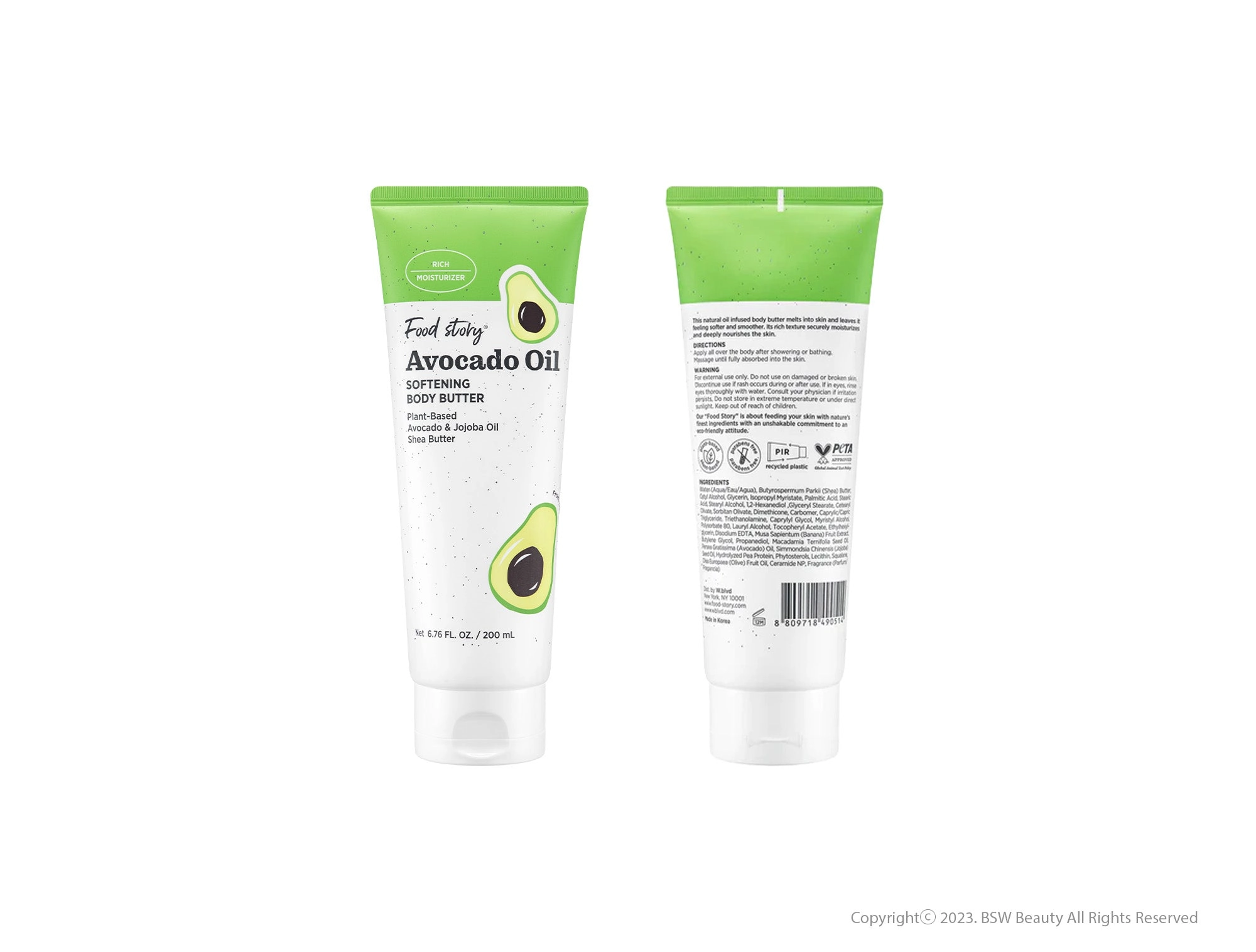 FOOD STORY AVOCADO OIL SOFTENING BODY BUTTER 6.76 FL. OZ. / 200 ml