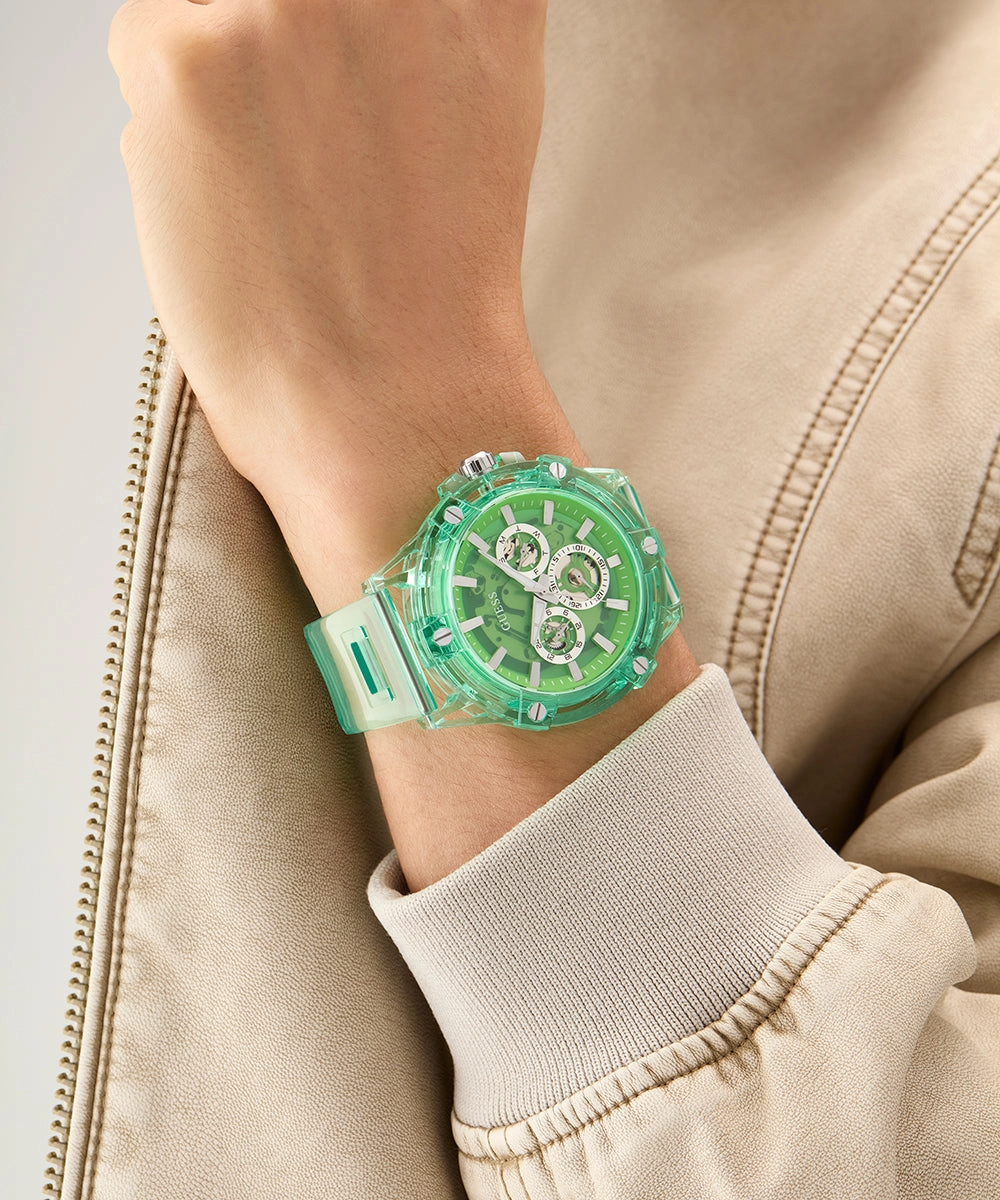 GUESS Eco-Friendly Mens Green Multi-function Watch
