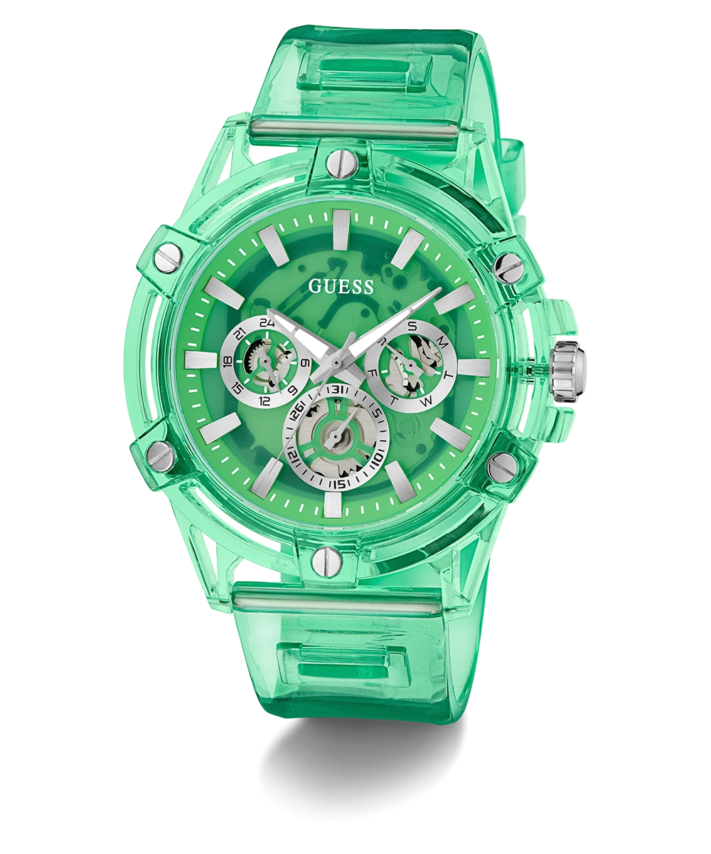 GUESS Eco-Friendly Mens Green Multi-function Watch