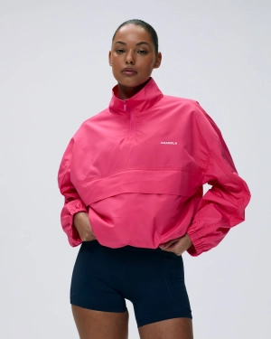 Half Zip Track Jacket - Hot Pink