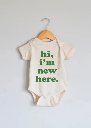 Hi I'm New Here Onesie - Green