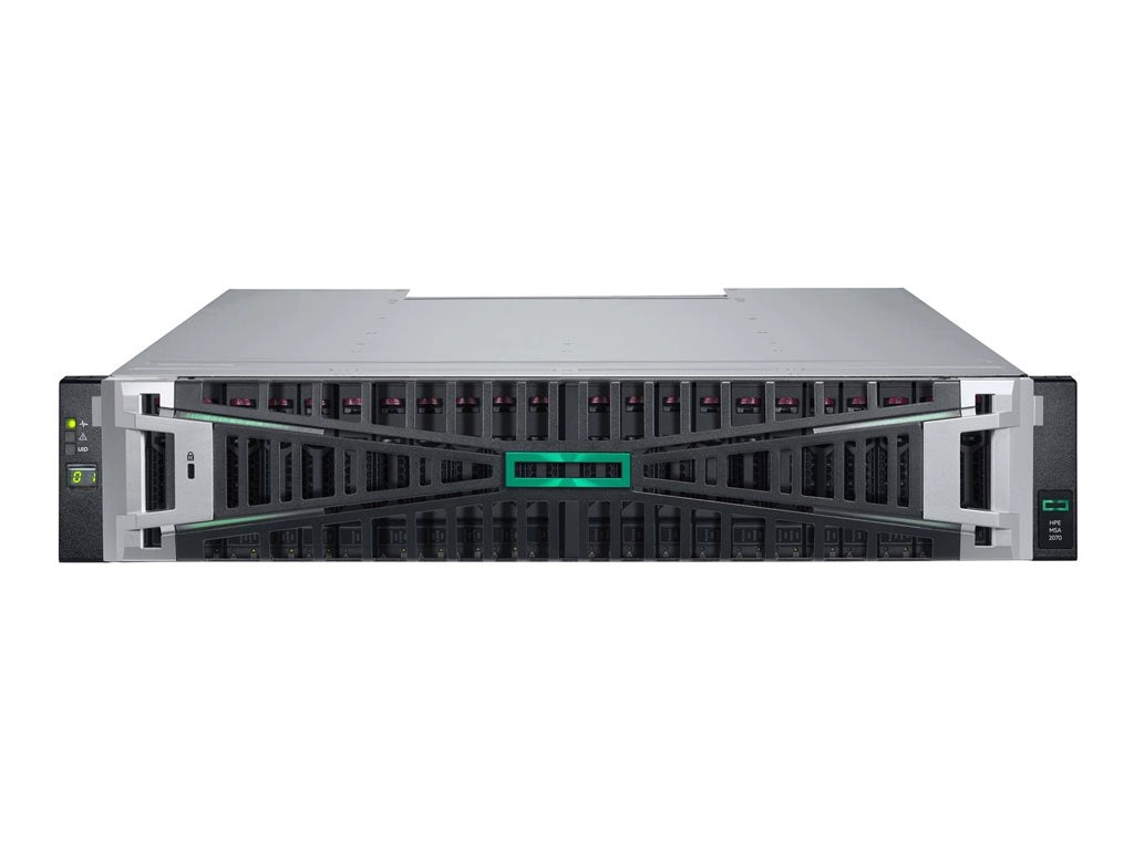 HPE Modular Smart Array 2070 10GBASE-T iSCSI SFF TAA Storage - Solid state / hard drive array - 0 TB - 24 bays (SAS-3) - iSCSI S1H52A