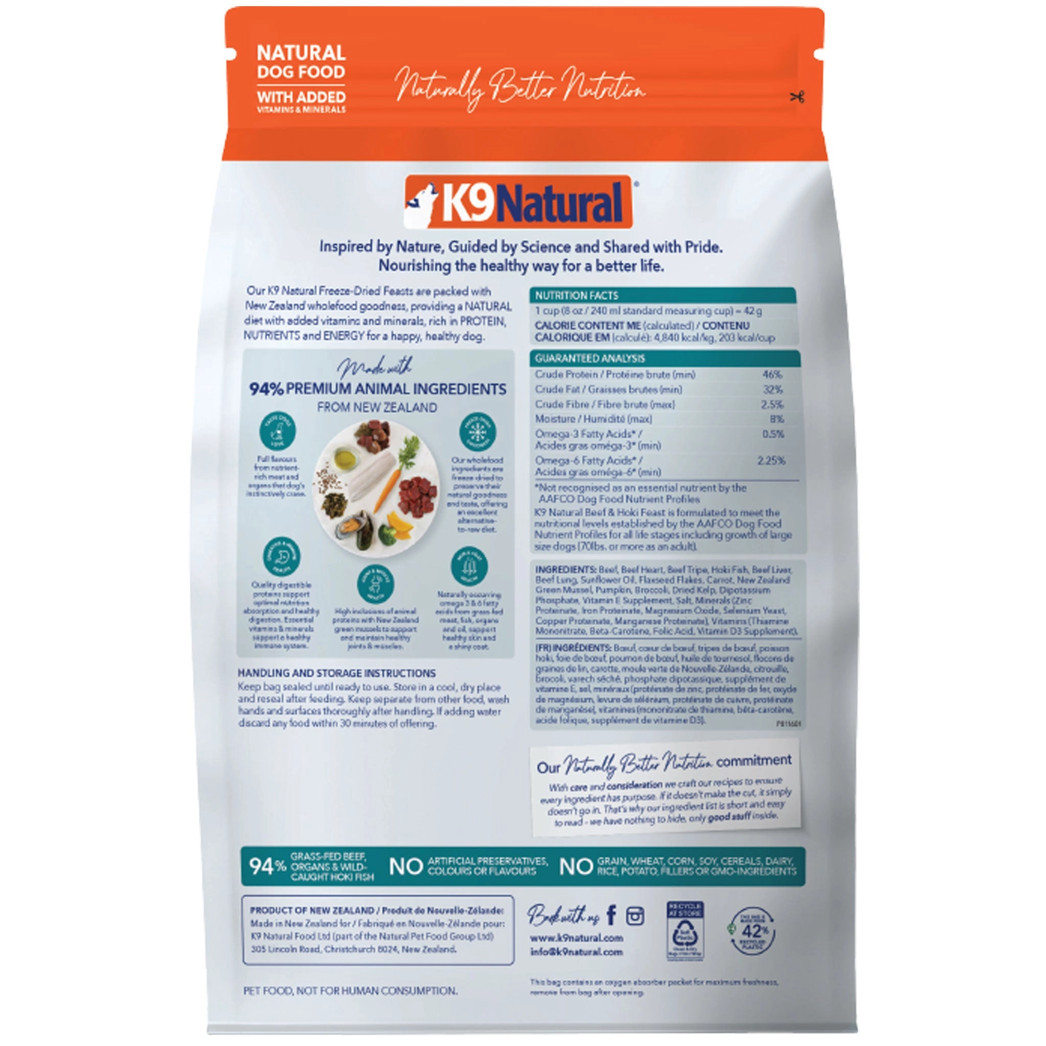 K9 Natural Freeze-Dried Beef & Hoki Feast Dog Food