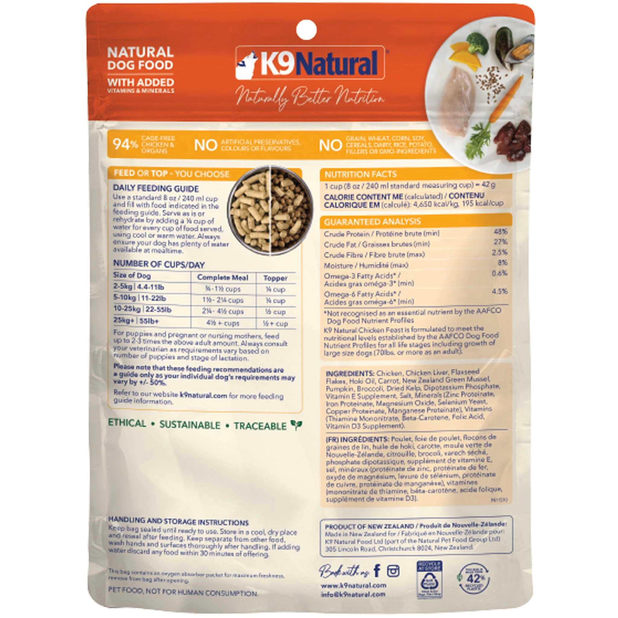 K9 Natural Freeze-Dried Raw Topper Chicken Dog Food