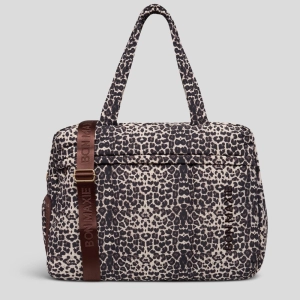 Large Weekender Nylon Duffel Bag -- Leopard