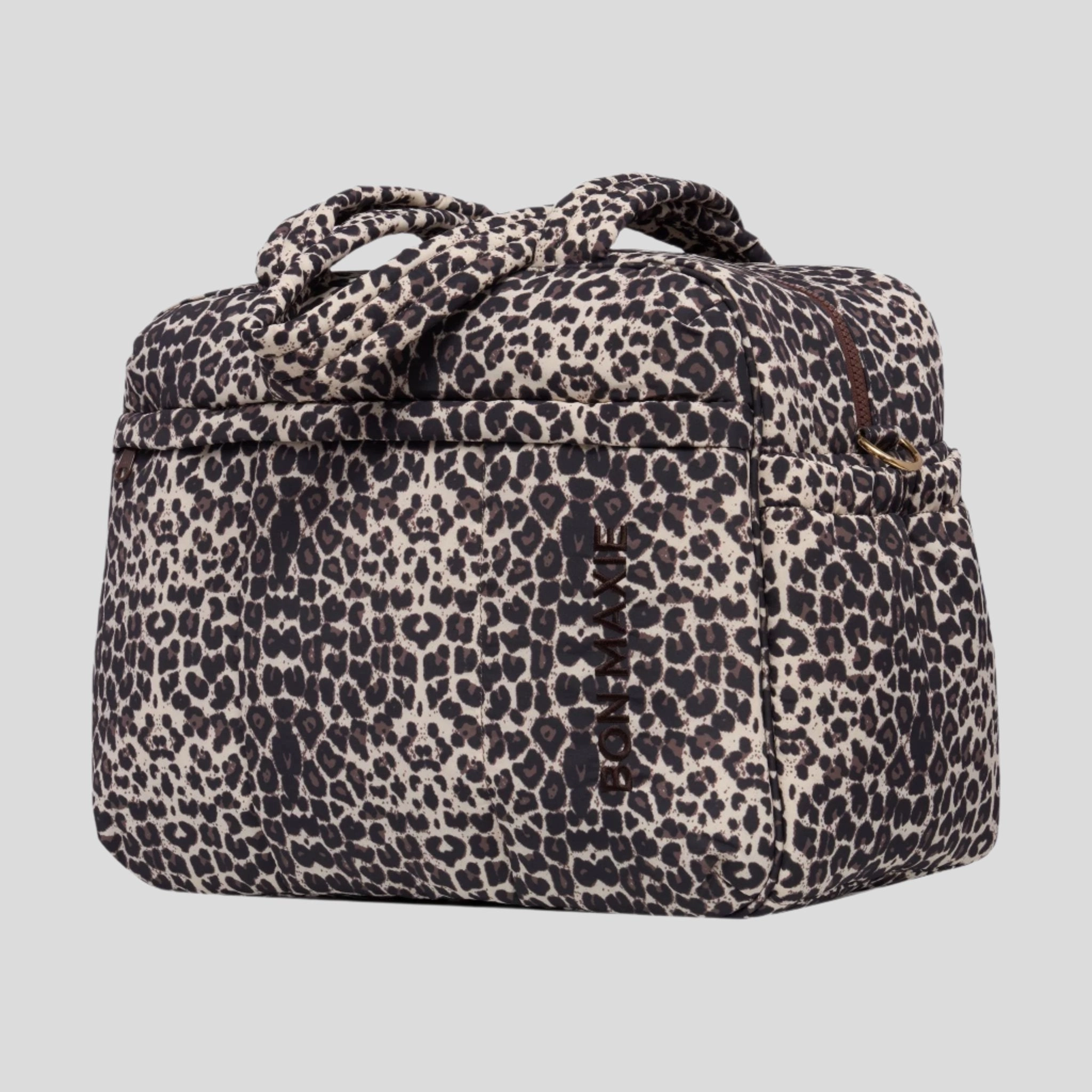 Large Weekender Nylon Duffel Bag -- Leopard