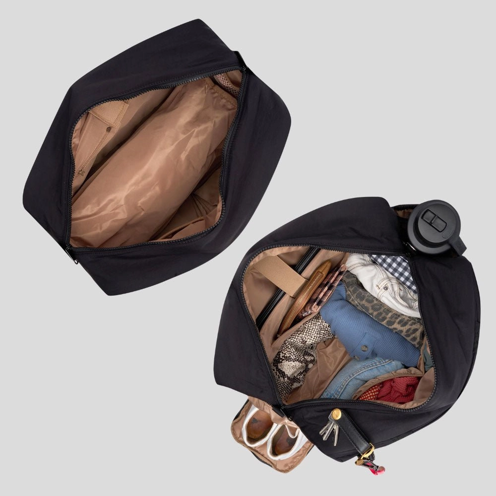 Large Weekender Nylon Duffel Bag -- Leopard