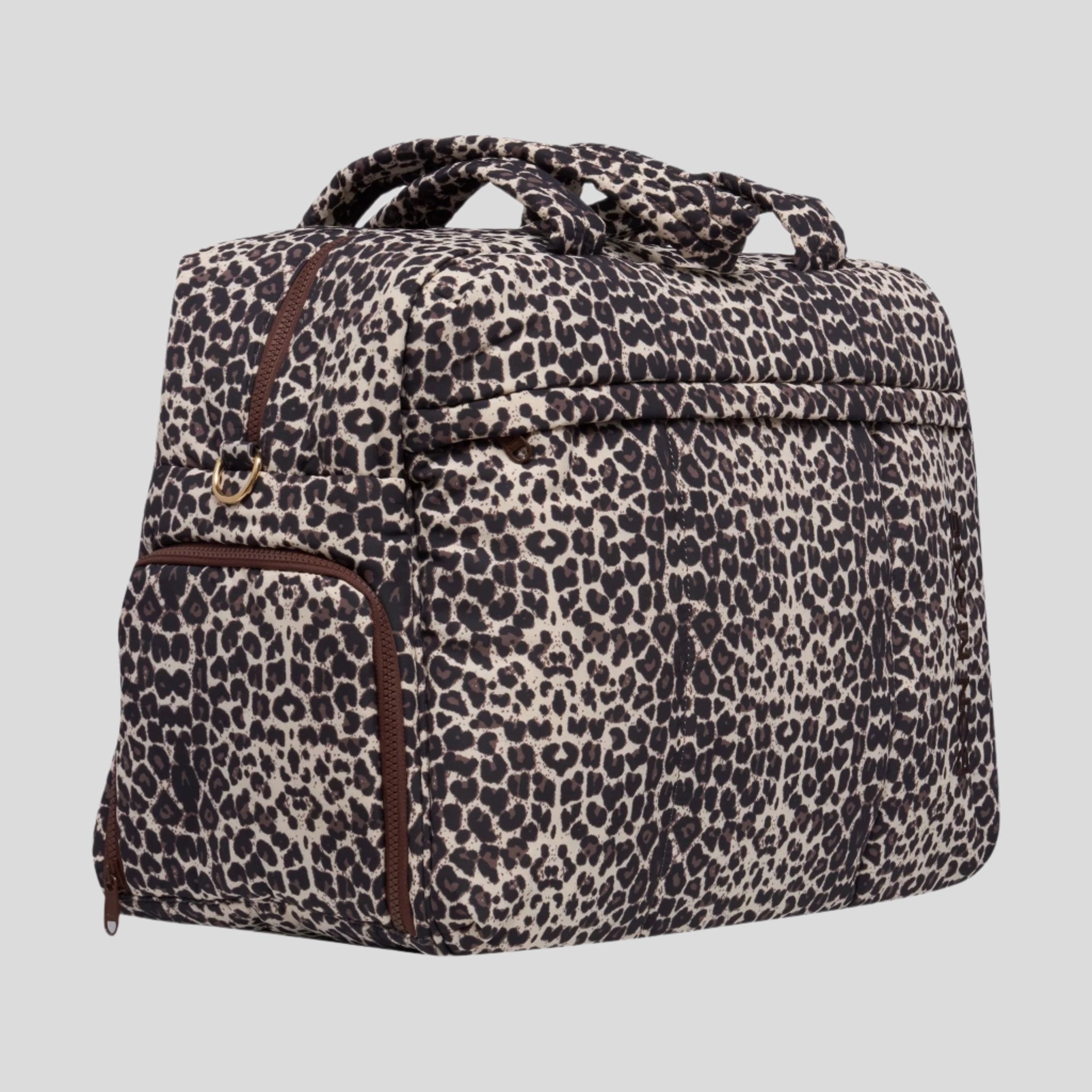 Large Weekender Nylon Duffel Bag -- Leopard