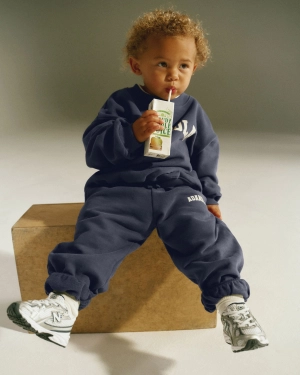 Mini Varsity Sweatpants - Midnight Blue/Marshmallow White