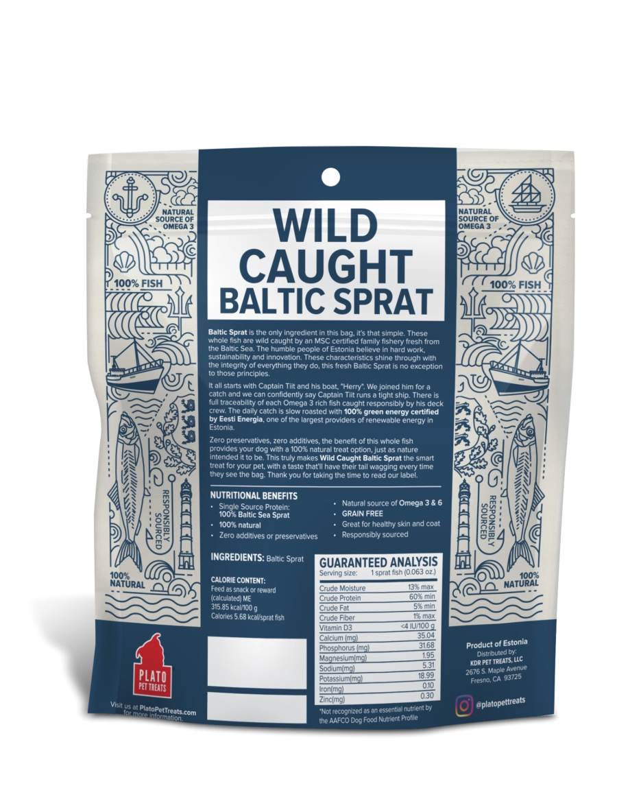 Plato Wild Caught Baltic Sprat Fish Dog Treats