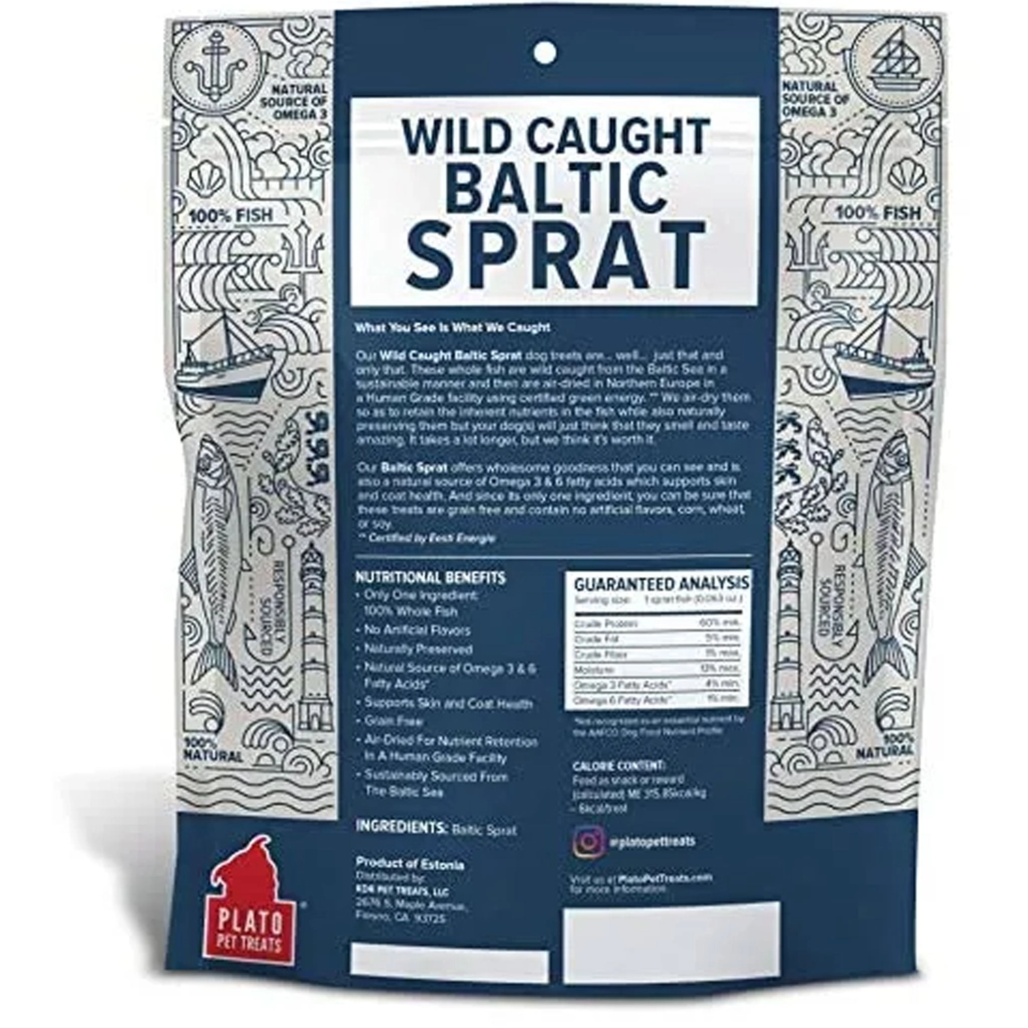 Plato Wild Caught Baltic Sprat Treats 3 oz