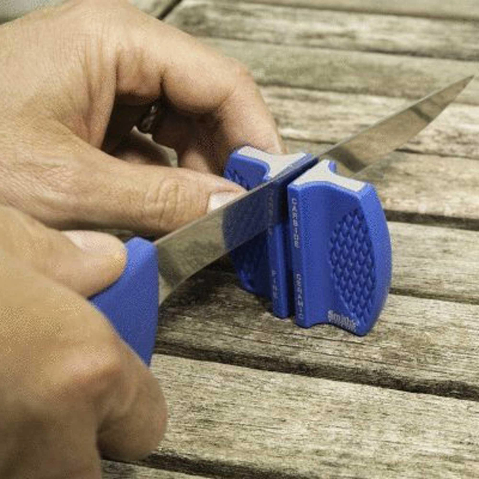 Smith's Fillet Knife and Sharpener - Lanyard Hole Non-Slip Rubber Feet Blue | SM50897