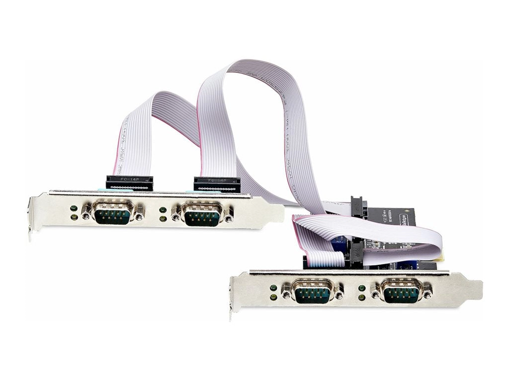 StarTech.com 4-Port Serial PCIe Card, Quad-Port PCI Express to RS232/RS422/RS485 (DB9) Serial Card, Low-Profile Bracket Incl., PS74ADF-SERIAL-CARD