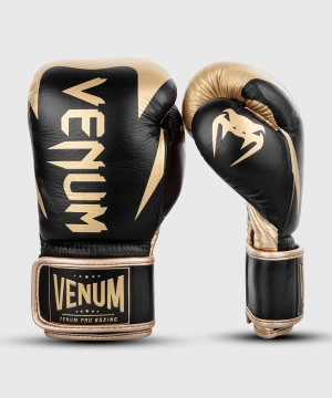 Venum Hammer Pro Boxing Gloves Velcro - Black/Gold