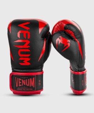 Venum Hammer Pro Boxing Gloves Velcro - Black/Red