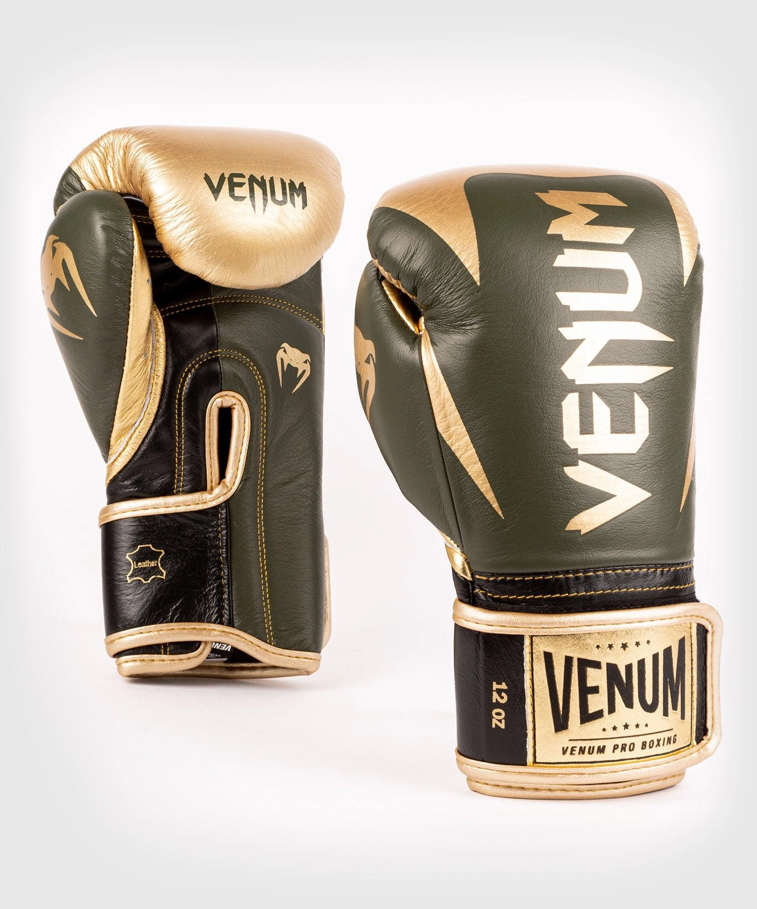 Venum Hammer Pro Boxing Gloves Velcro - Khaki/Gold