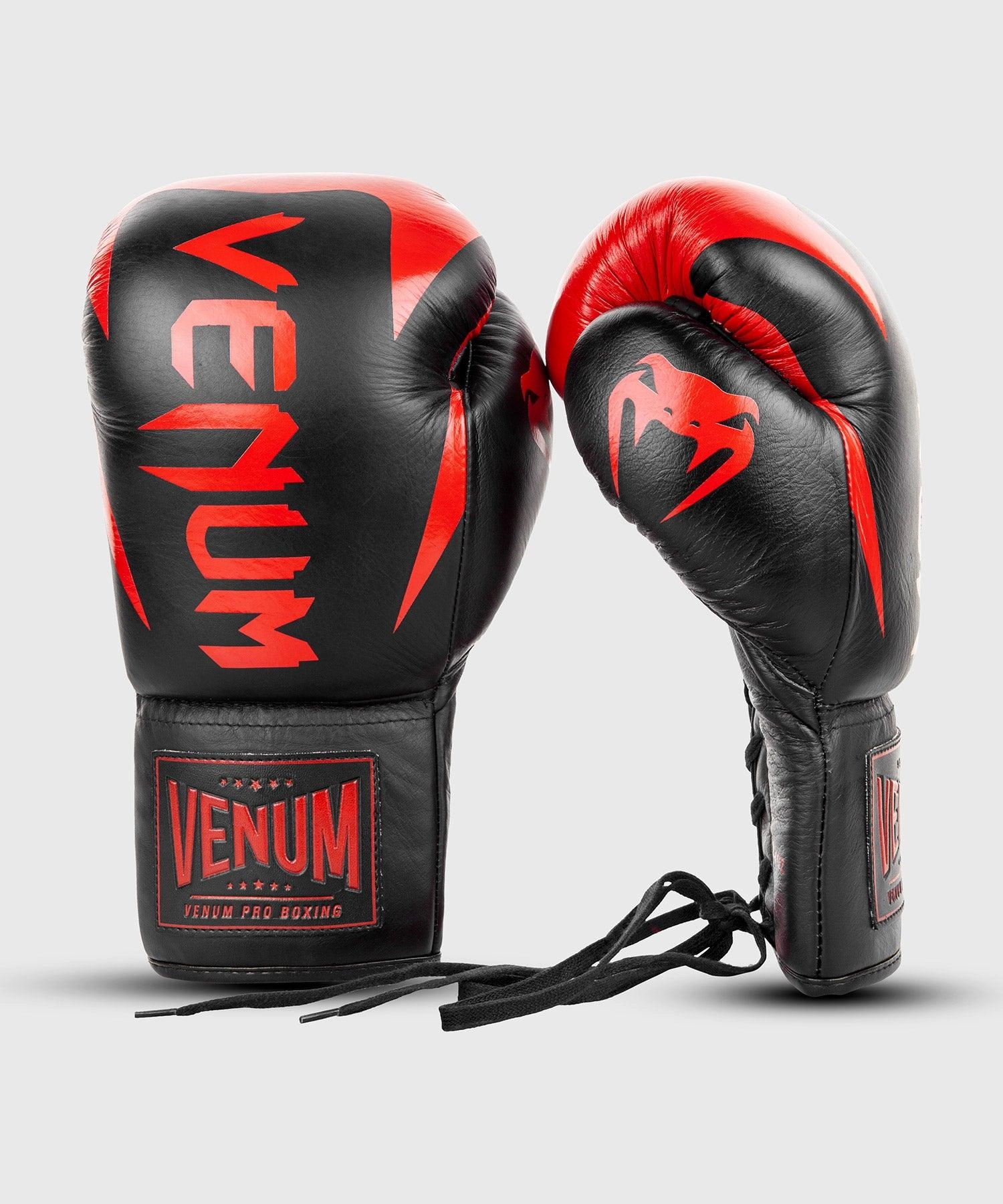 Venum Hammer Pro Boxing Gloves - With Laces - Black/Red