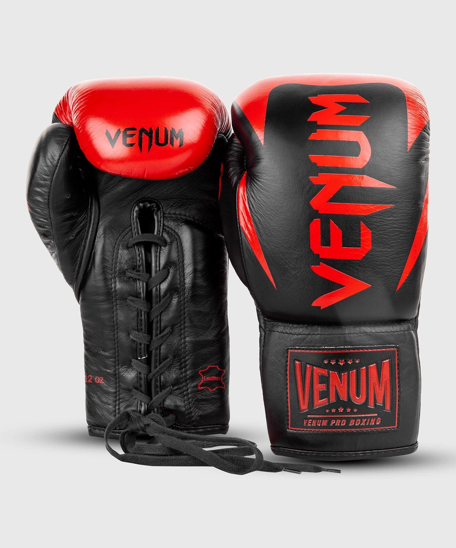 Venum Hammer Pro Boxing Gloves - With Laces - Black/Red