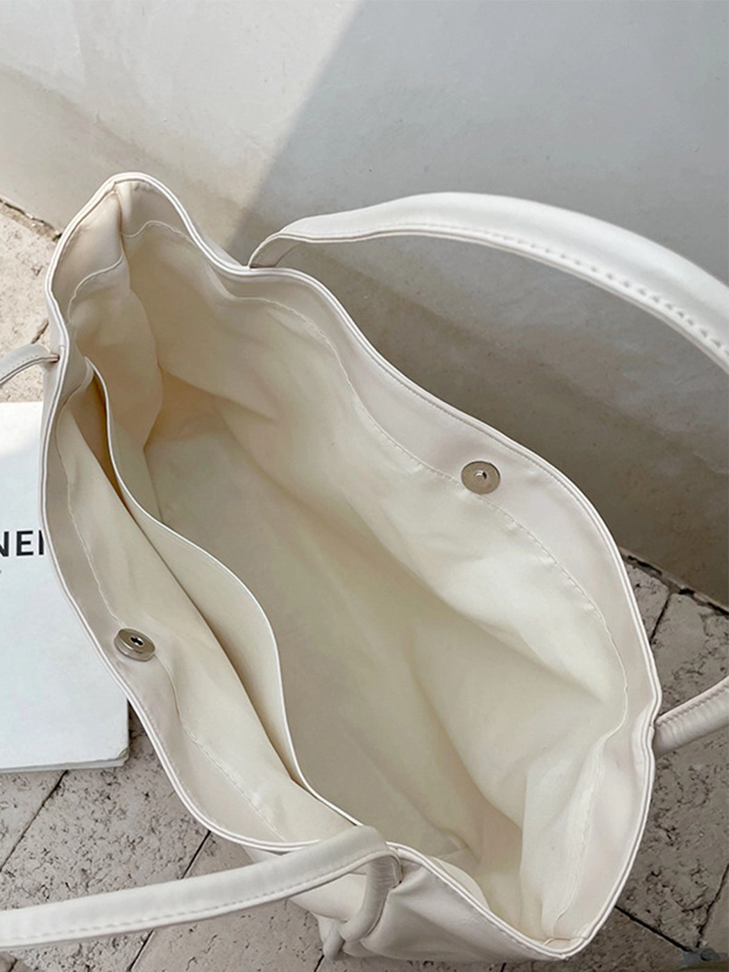 Versatile Solid Color Simple PU Tote Bag