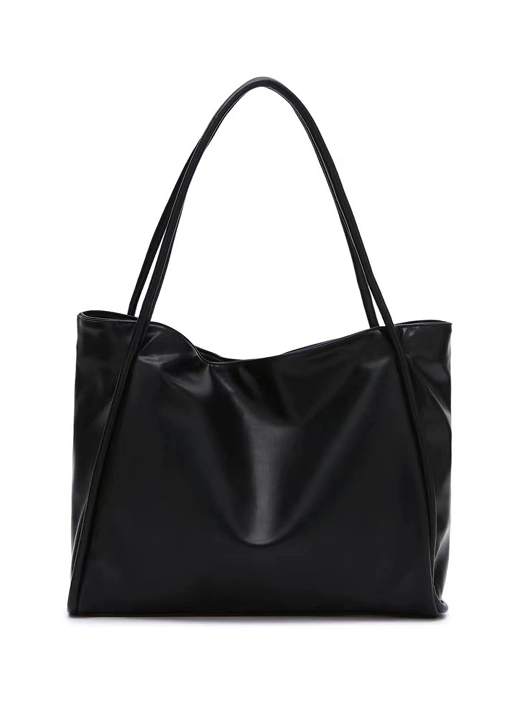 Versatile Solid Color Simple PU Tote Bag