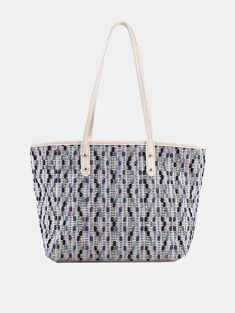 Woven Fabric Fashion Casual Large Capacity Shoulder Tote Bag